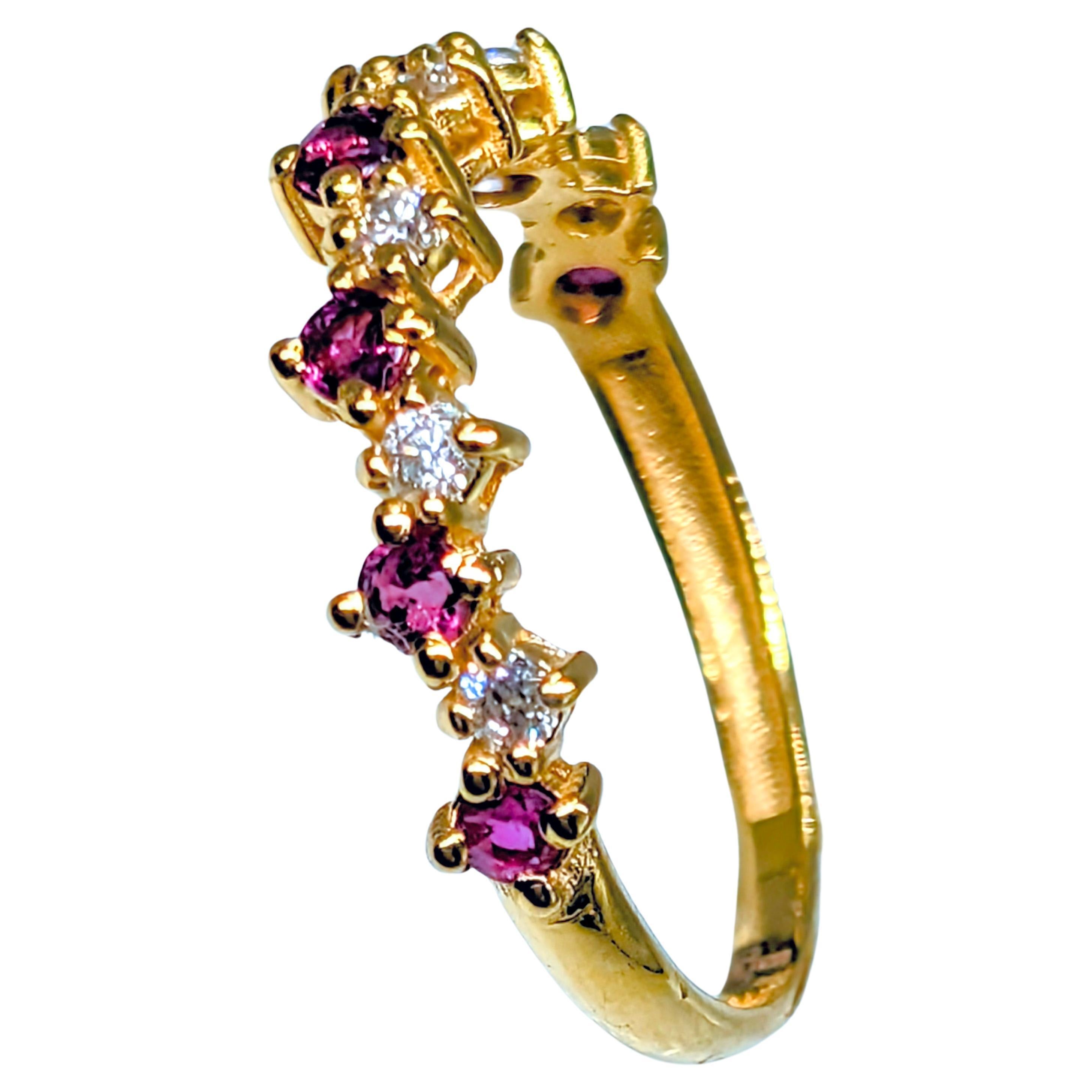 18k Solid Gold ruby Reverie band For Sale