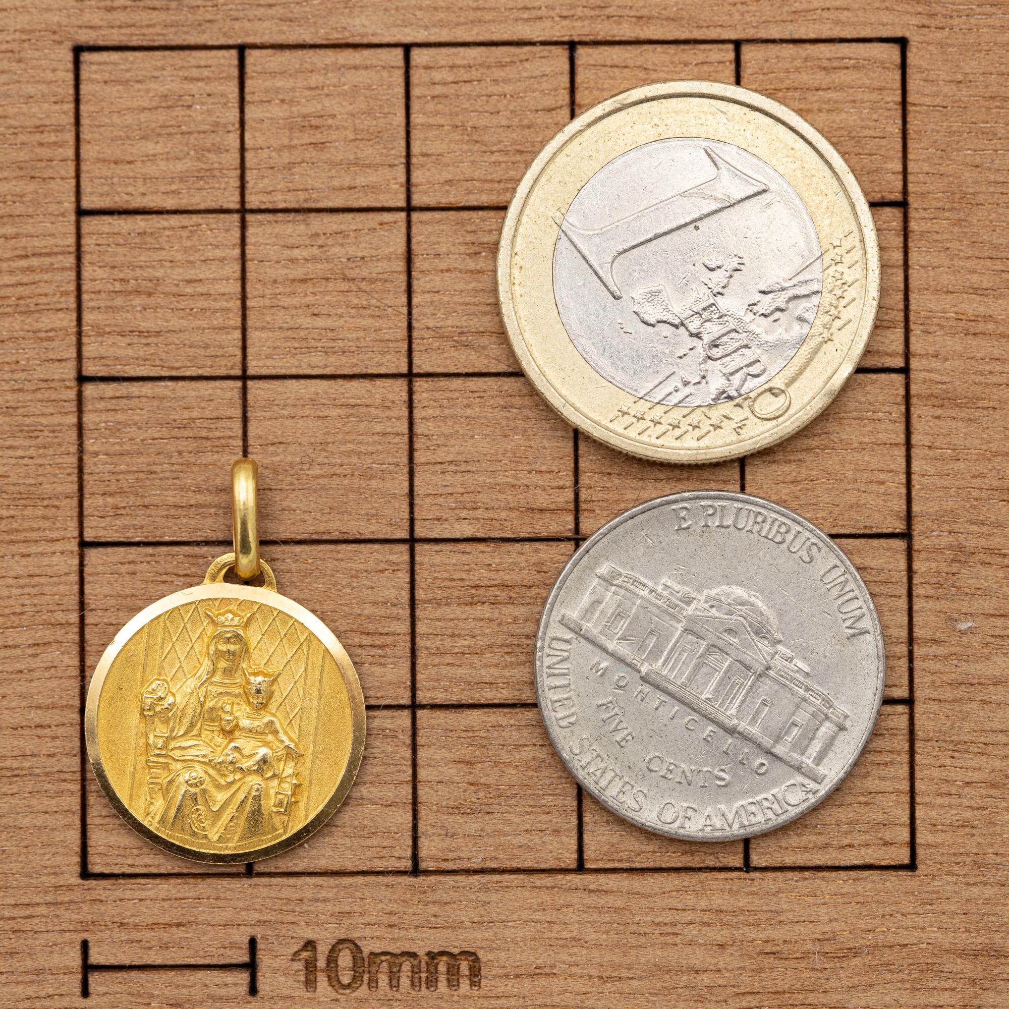18K solid gold Scapular pendant - Italian Catholic - Holy Sacred Heart of Jesus 2