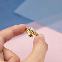 18k solid gold Snake Ring - Victorian symbol of eternal Love - Vintage ring