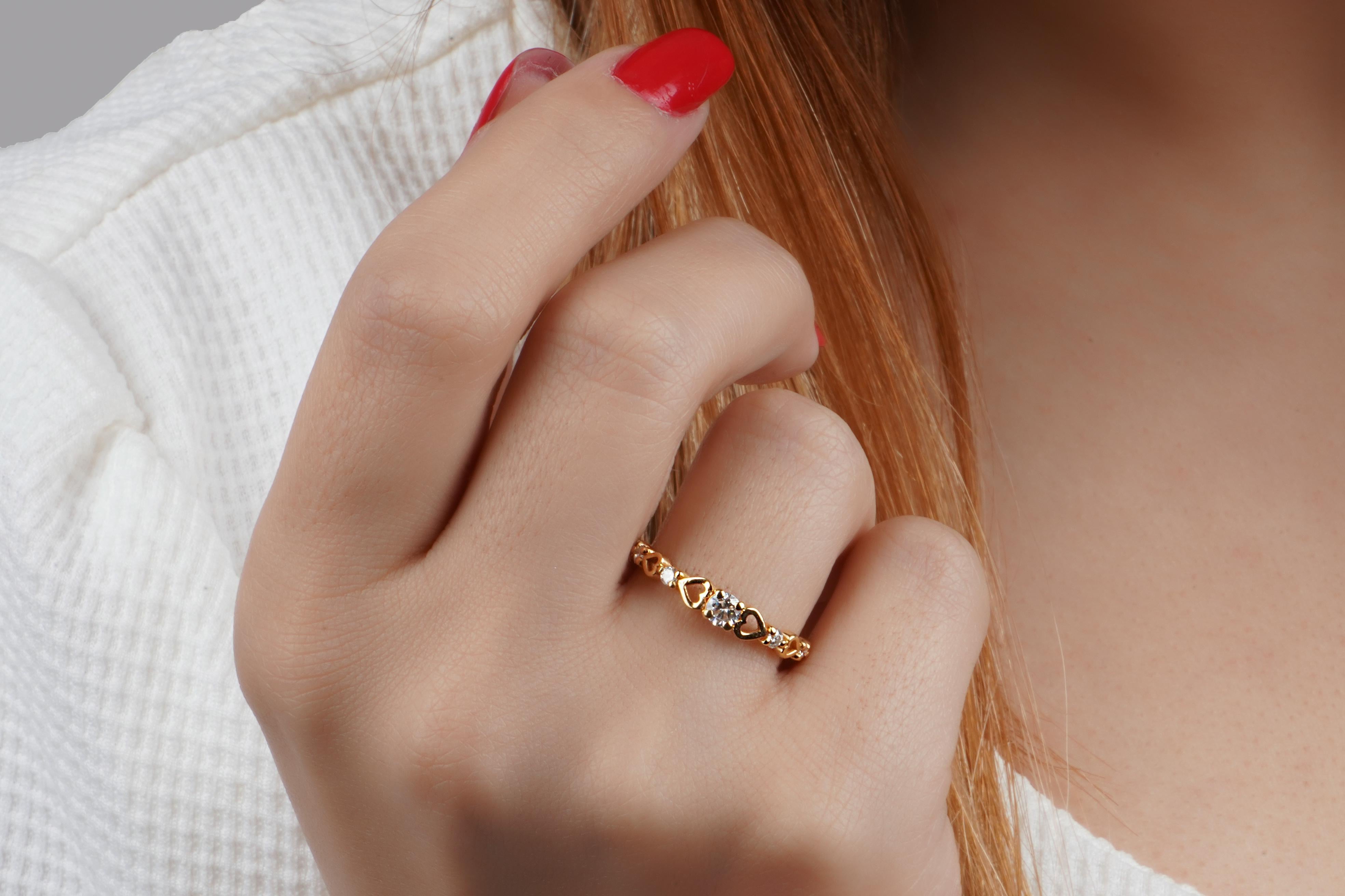 18k Solid Gold Sweetheart Ring im Zustand „Neu“ in Den Haag, NL