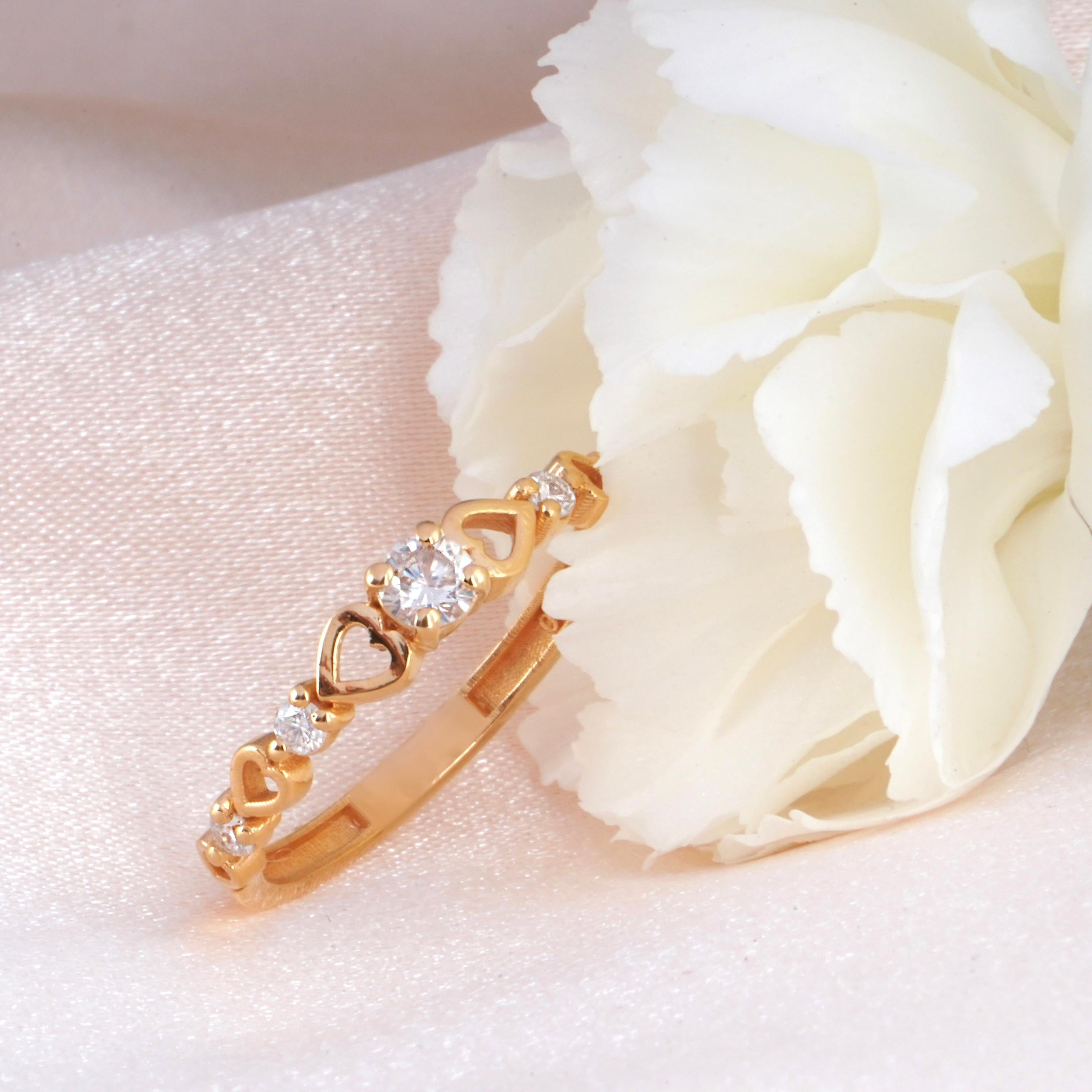 18k Solid Gold Sweetheart Ring 2