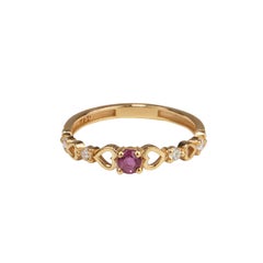 18 Karat massives Gold Sweetheart Rubin-Ring