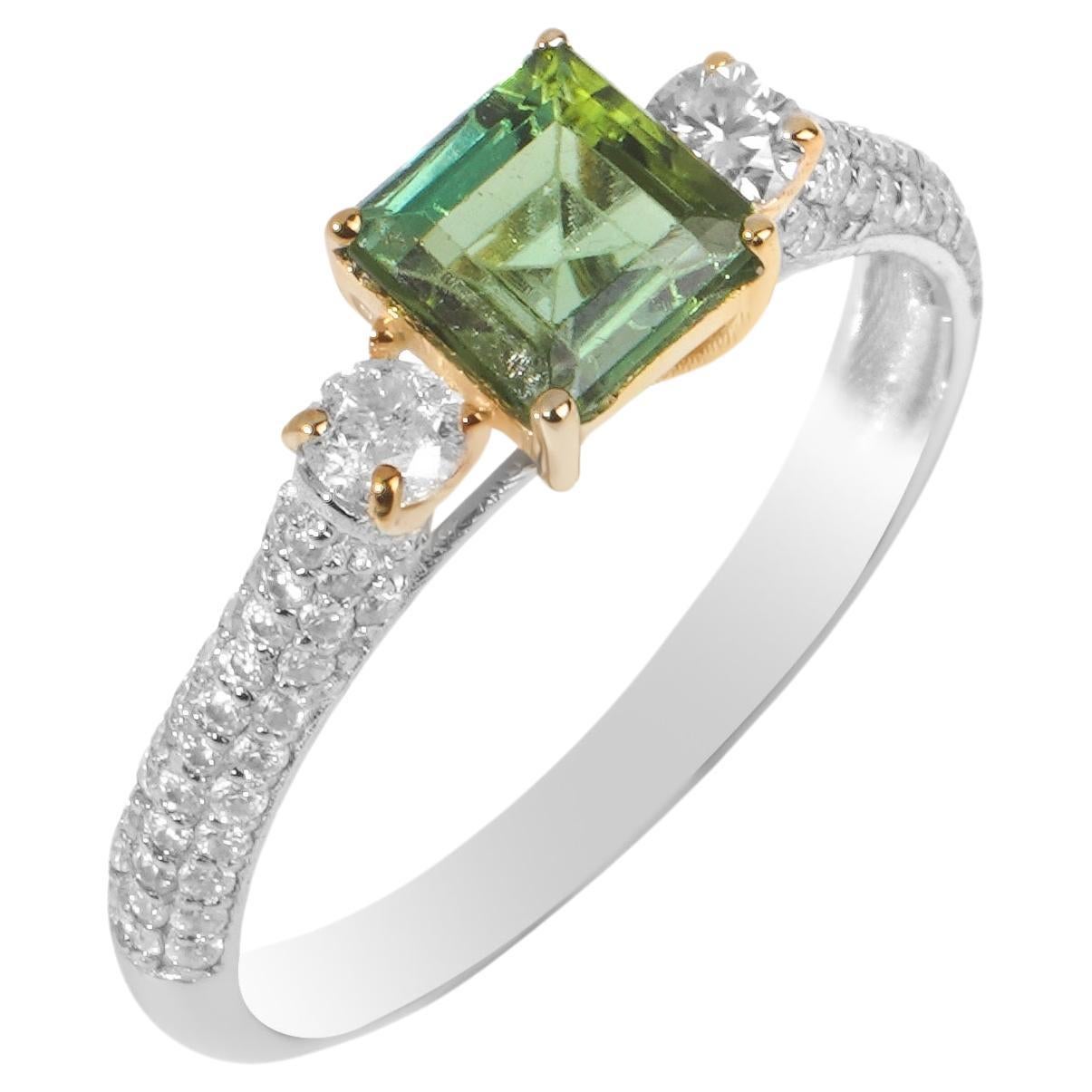 18k Solid Gold Tourmaline Estella ring For Sale