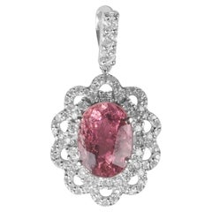 Pendentif Horizon en or massif 18 carats avec tourmaline (**Avec chian**)