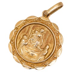 Oro massiccio 18k - Ciondolo della Vergine Maria - Ciondolo cattolico, Nostra Signora dello Scapolare