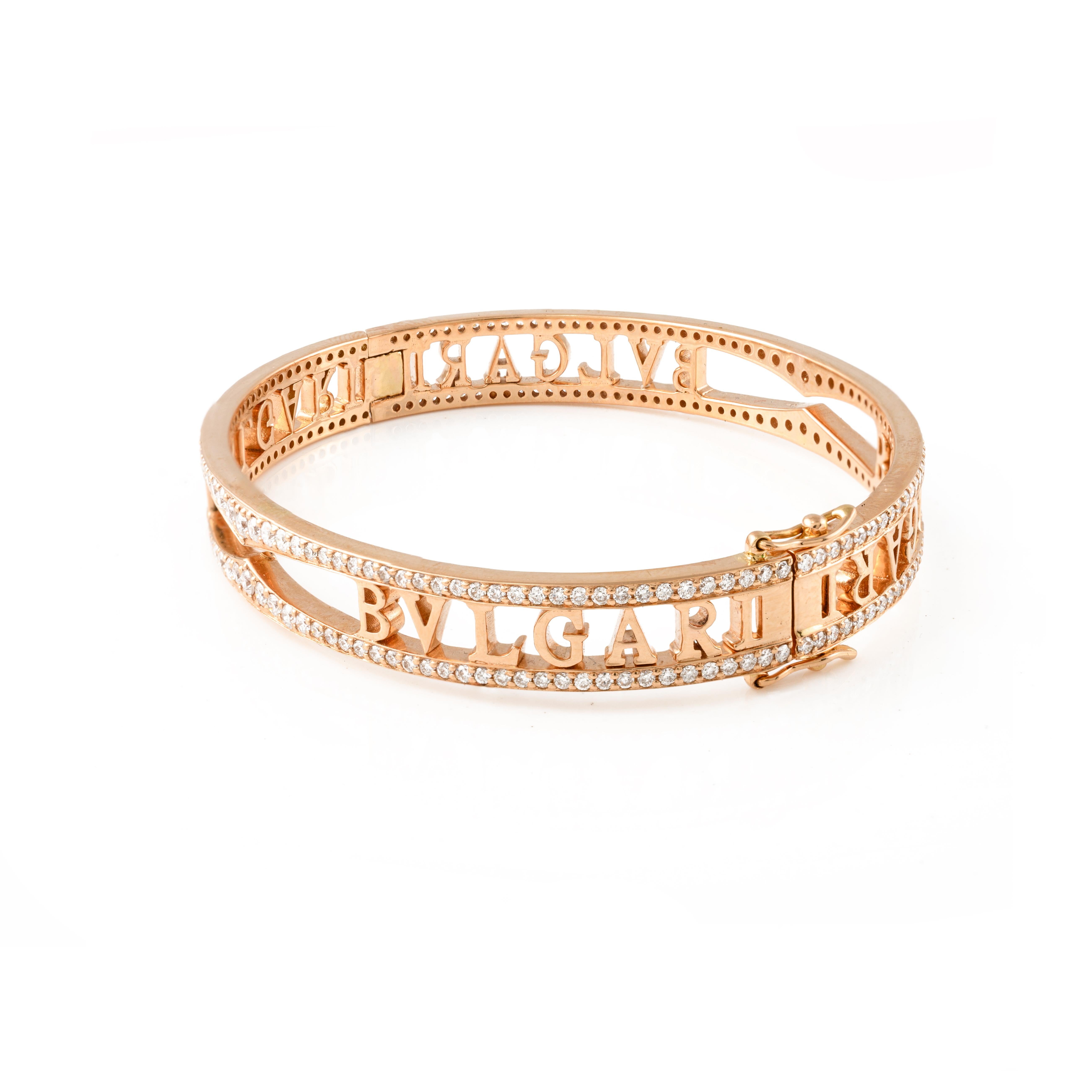 Women's 18k Solid Rose Gold 2.35 CTW Diamond Bracelet, Fine Diamond Jewelry For Her For Sale