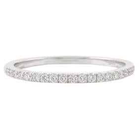 For Sale:  18k White Gold Everyday Moissanite Stackable Silver Band Ring for Girlfriend