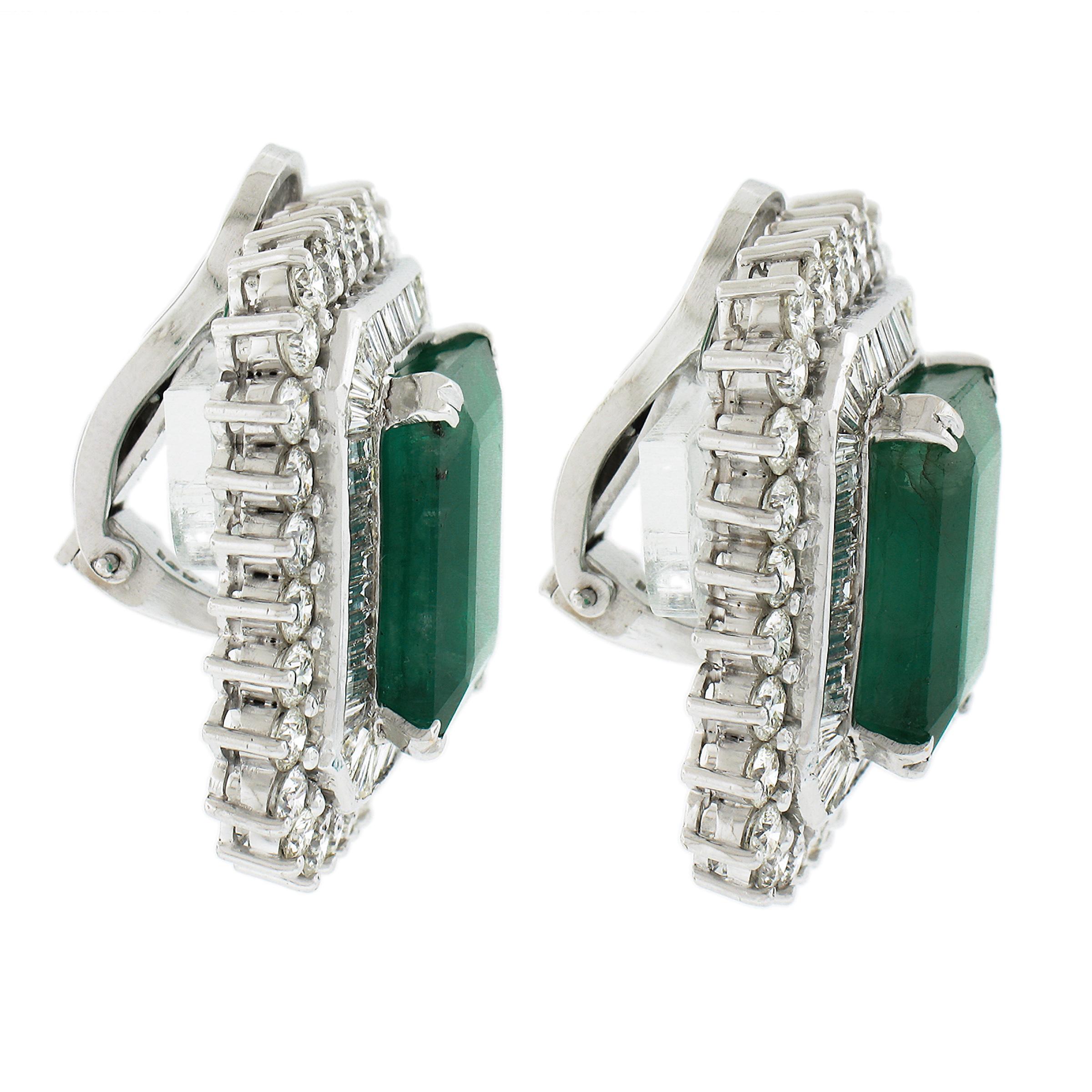rectangle emerald earrings
