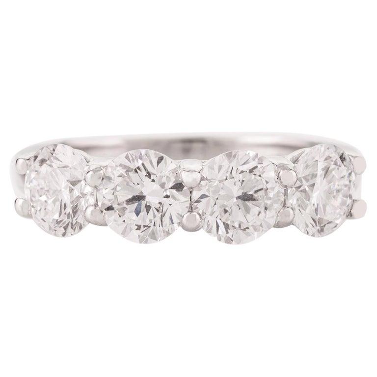 Anillo de compromiso apilable de oro blanco macizo de 18 quilates con moissanita Regalo para mamá