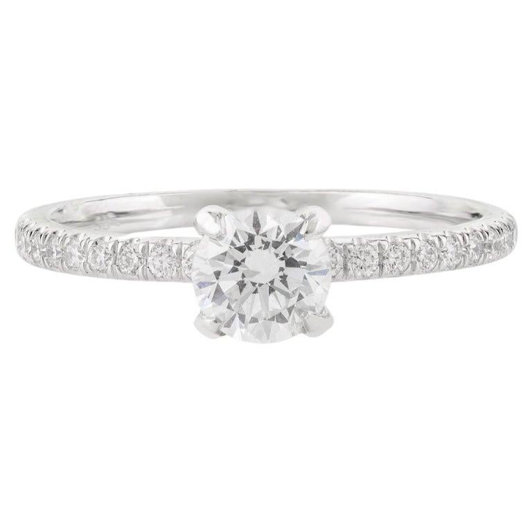 For Sale:  18k Solid White Gold Solitaire Round Moissanite Ring Mothers Day Gifts for Mom 7