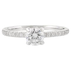 18 Karat massives Weißgold Solitär Runder Moissanit-Ring Muttertagsgeschenke für Mutterschaft