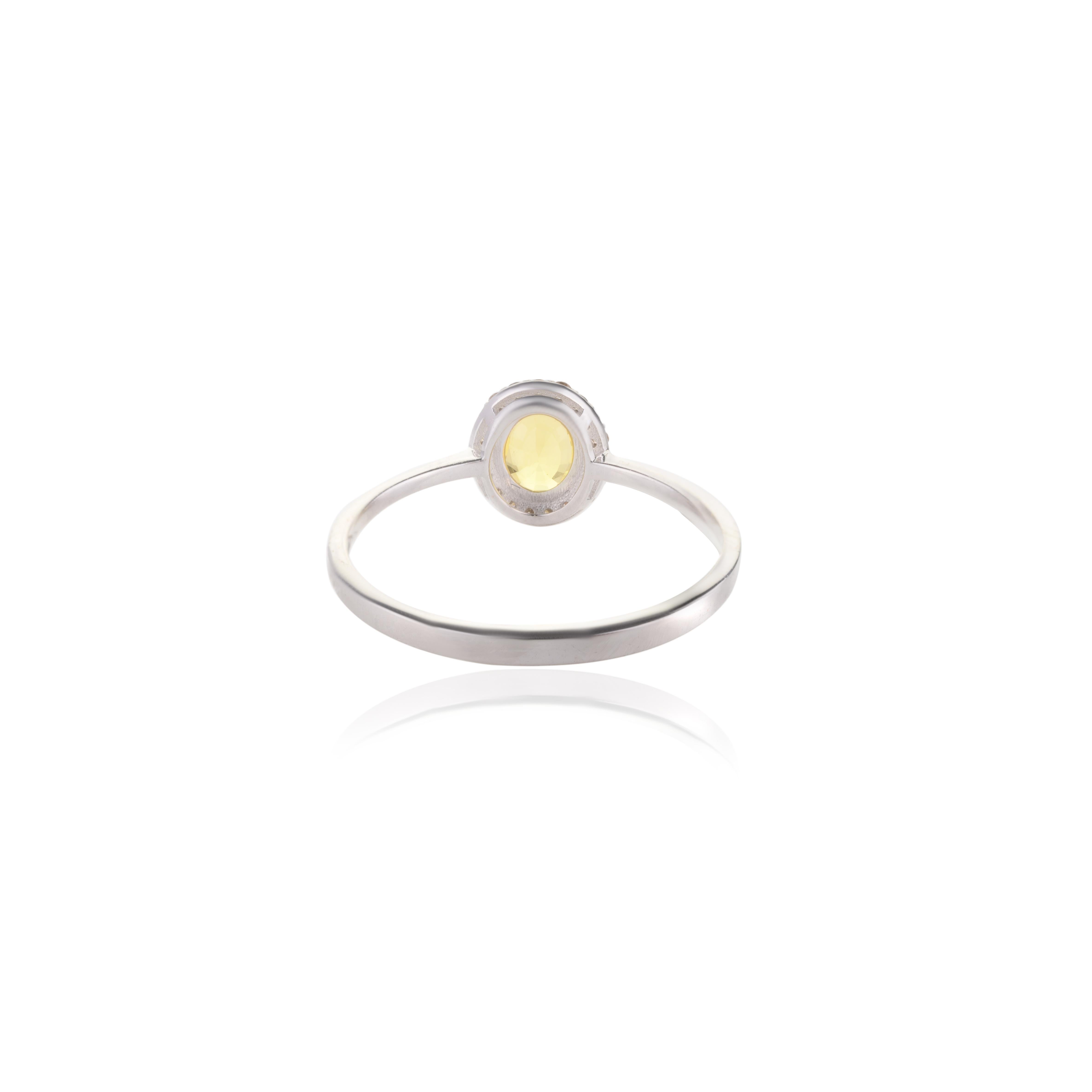 Im Angebot: 18 Karat Weißgold Gelber Saphir Halo Diamantring und Anhänger Schmuck für ihr () 6