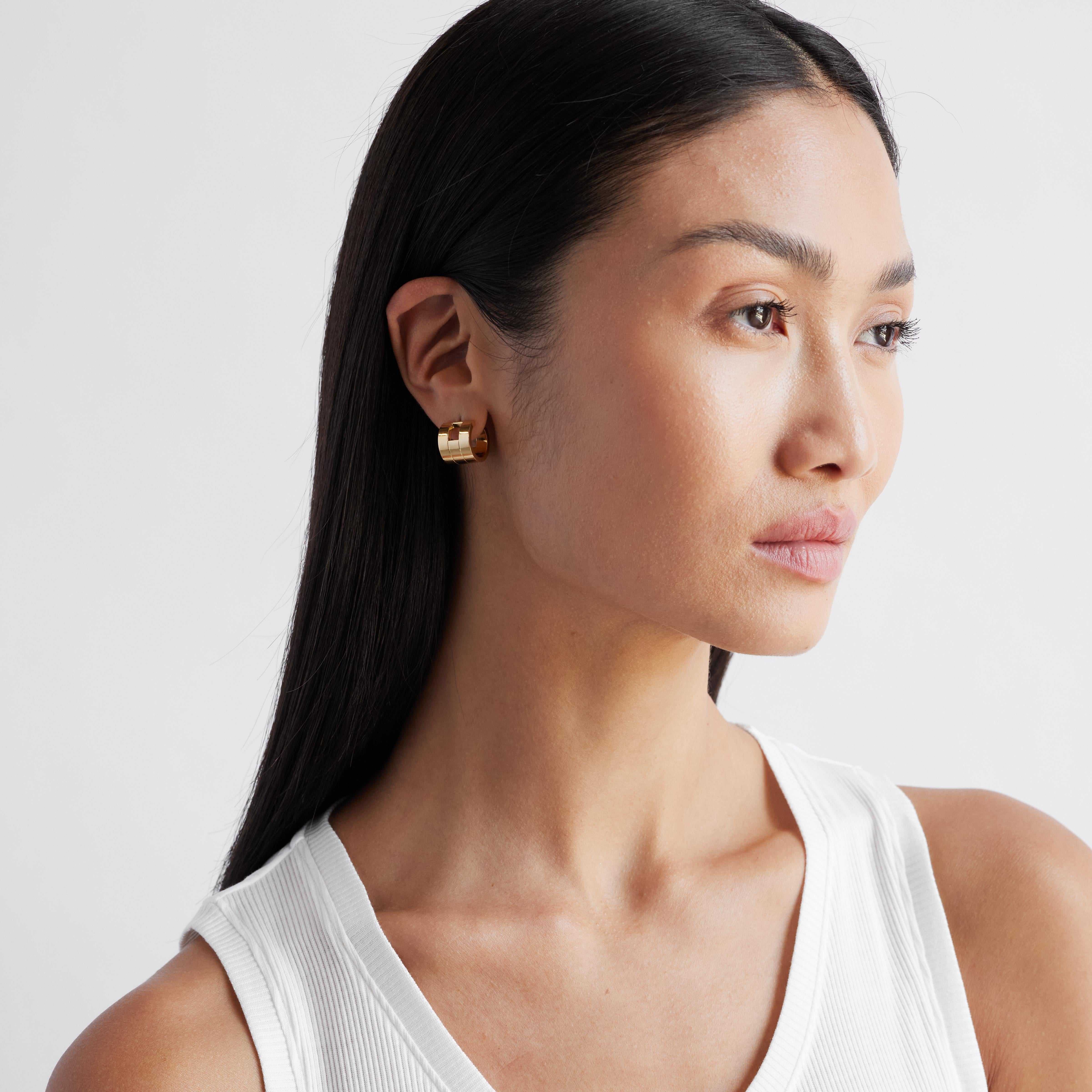 Boucles d'oreilles en or jaune massif (18k) en vente 3