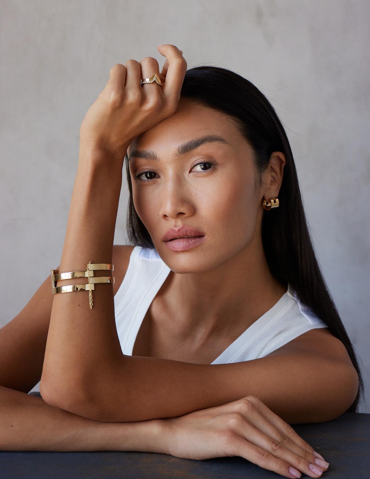 Manschettenarmband aus massivem 18-karätigem Gelbgold mit Pin-Verschluss im Vintage-Stil 120 g TW. im Angebot 5