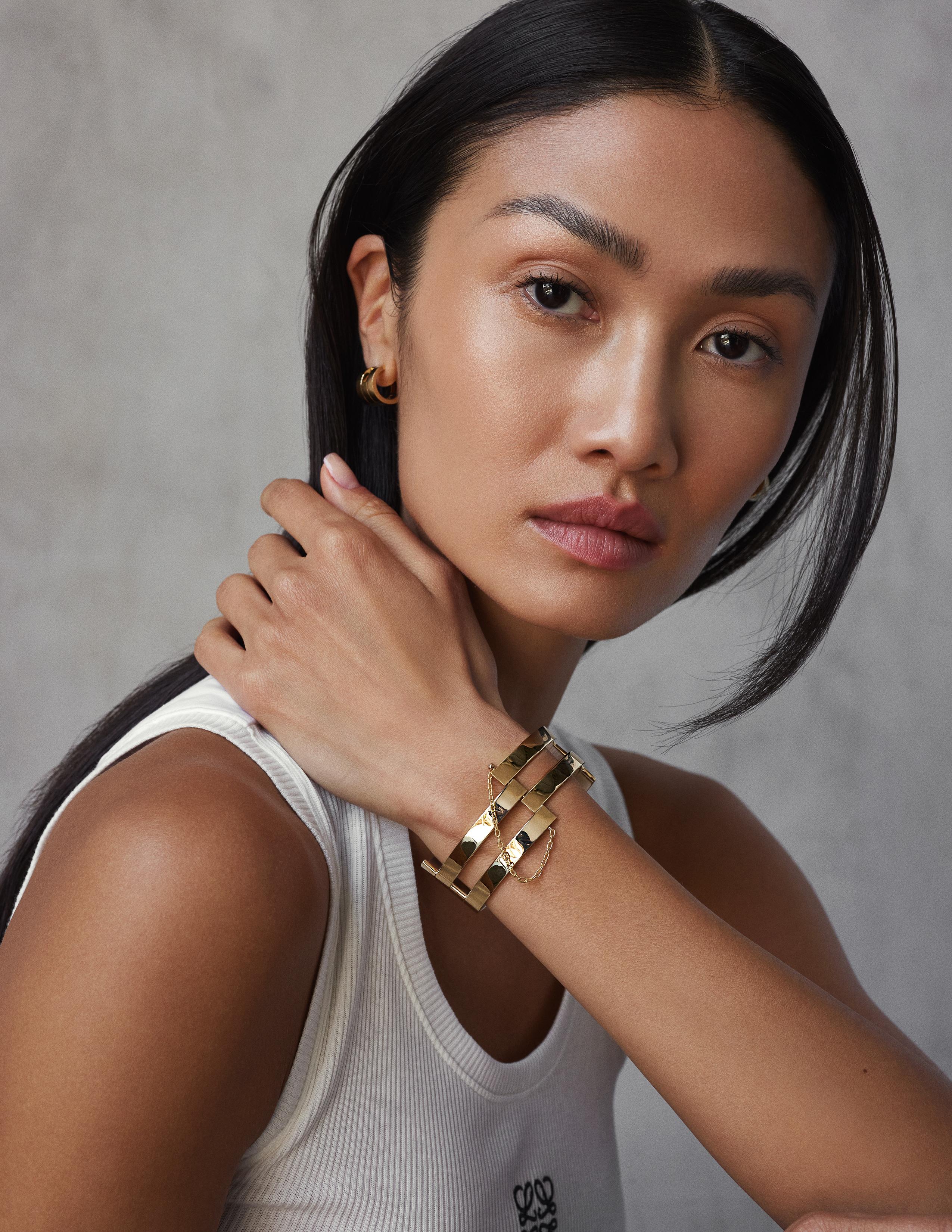 Manschettenarmband aus massivem 18-karätigem Gelbgold mit Pin-Verschluss im Vintage-Stil 120 g TW. im Angebot 6