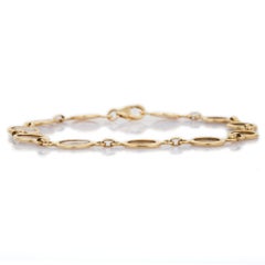 Pulsera de cadena de diamantes en bruto de oro amarillo macizo de 18 quilates para ella