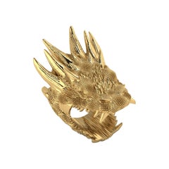 18k Solid Yellow Gold Dragon Ring