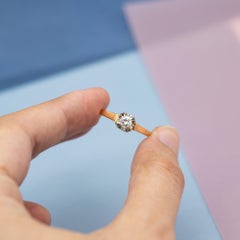 18k solid yellow gold engagement ring - Natural diamond ring - Vintage Romance