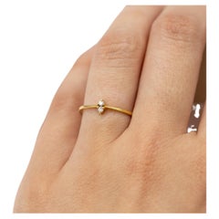 Verlobungsring aus 18 Karat massivem Gelbgold – Verlobungsring mit zwei Steinen und Diamanten – Vintage-Ring, Romantik