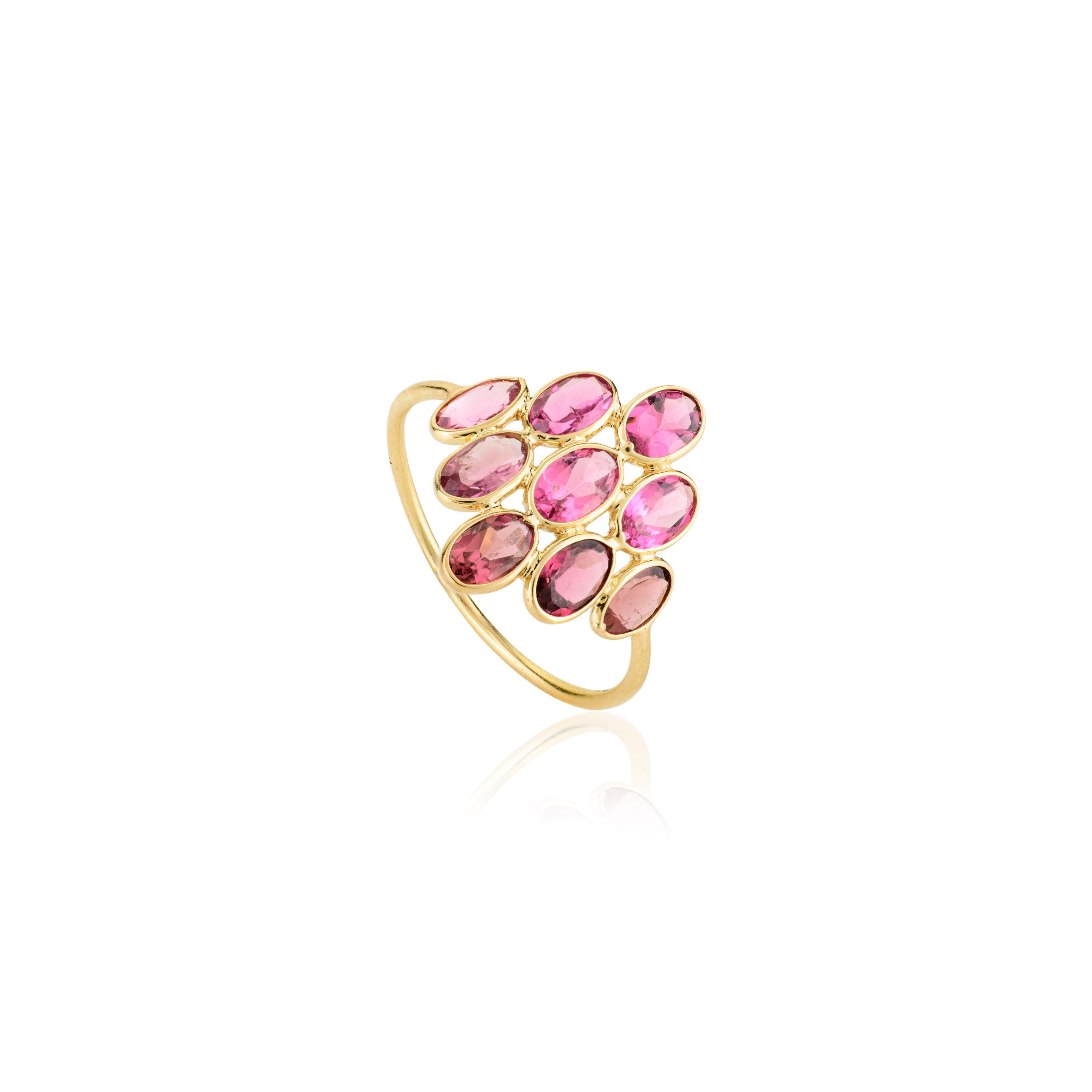 En vente :  Bague en or jaune massif 18 carats, faite à la main, avec tourmaline taille ovale 3