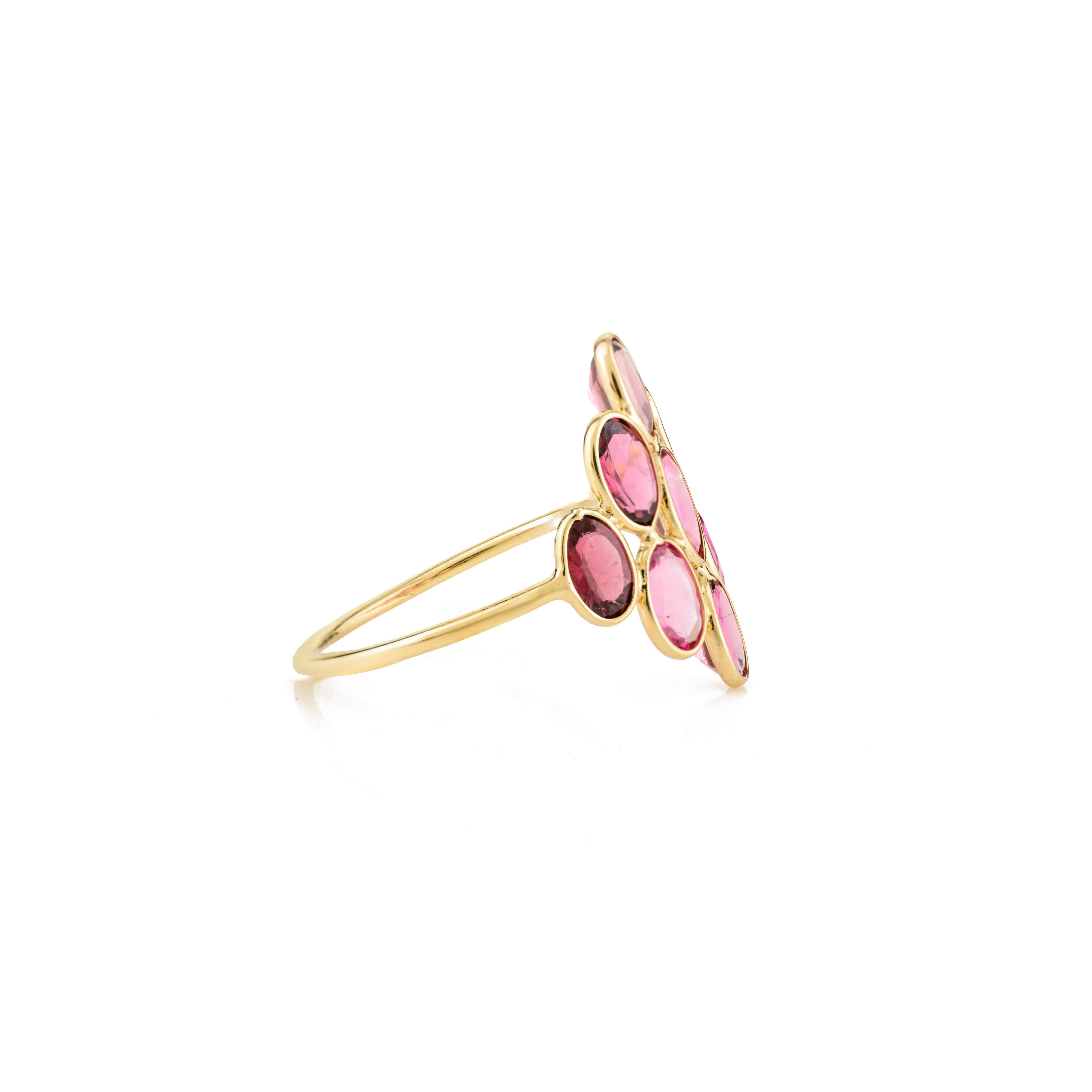 En vente :  Bague en or jaune massif 18 carats, faite à la main, avec tourmaline taille ovale 5
