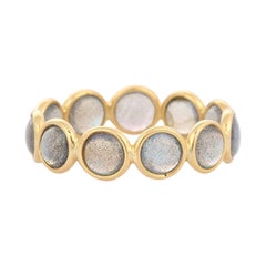 Anillo de oro amarillo macizo de 18k con labradorita