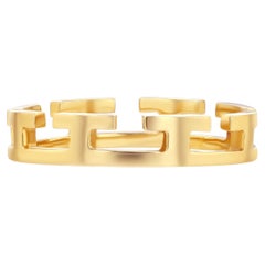 Bague en or jaune massif 18k à découpe laser