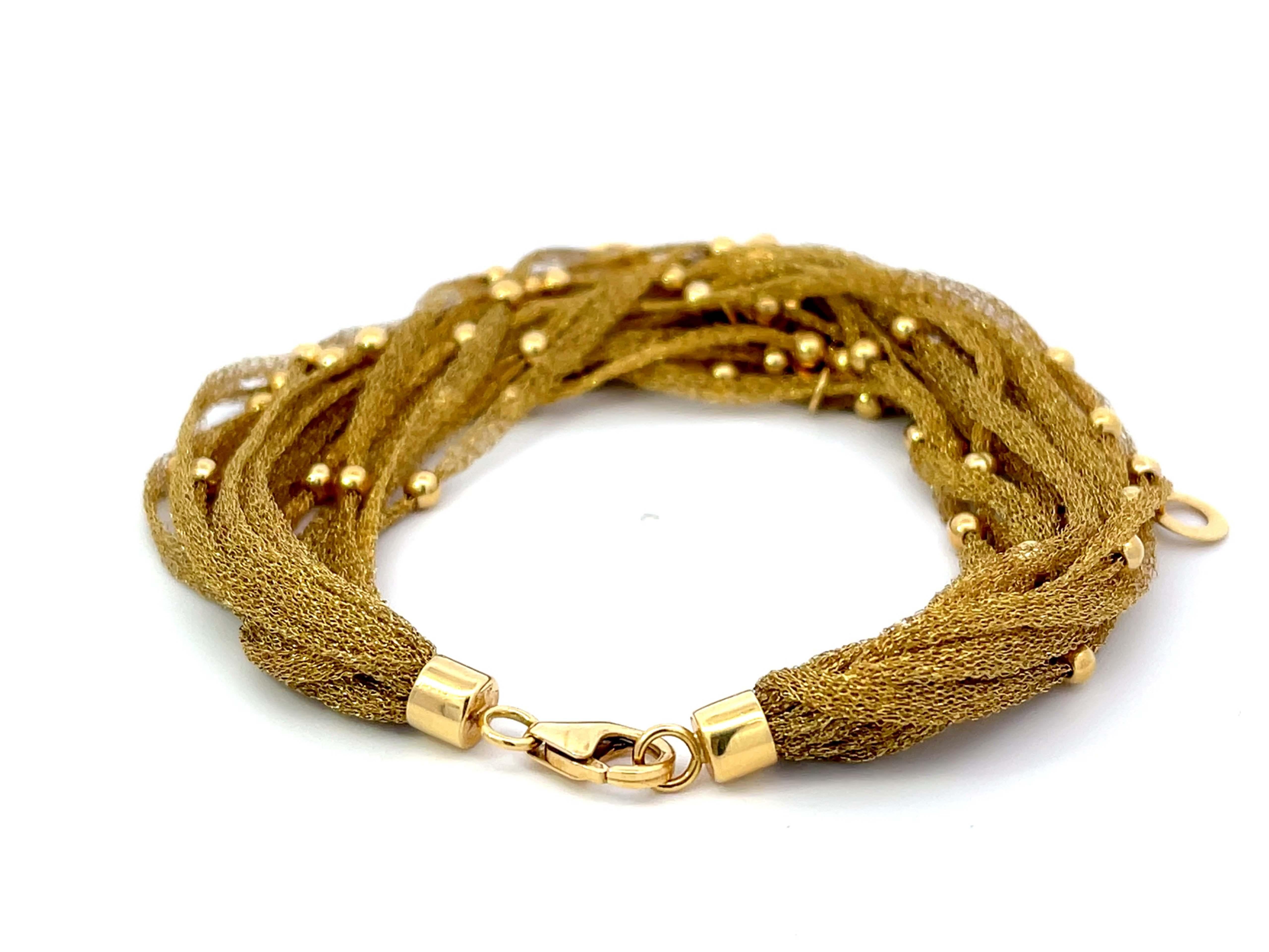 Men's 18k Solid Yellow Gold Mesh Bracelet For Sale