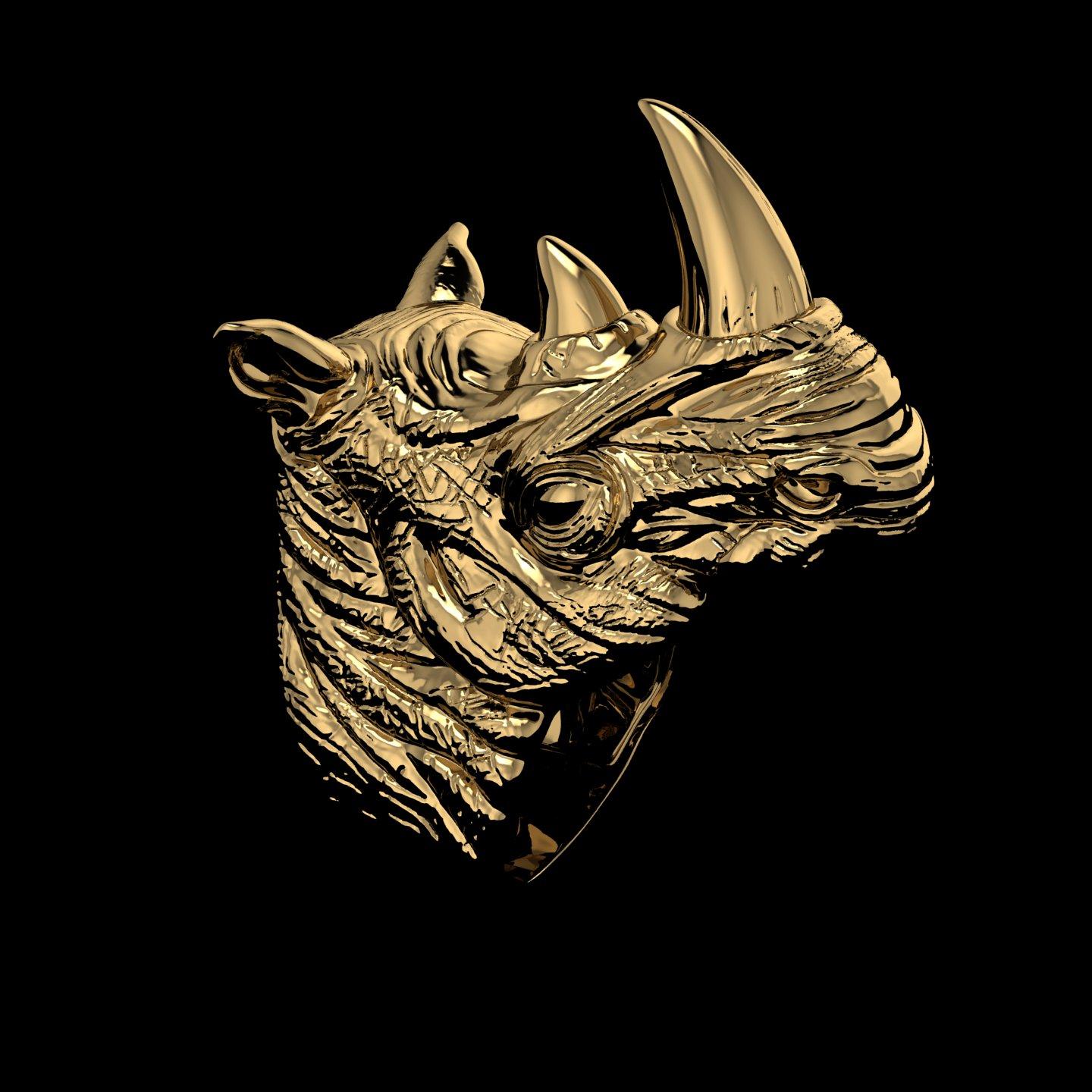 rhino ring gold