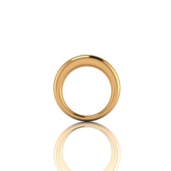 Solid 18K Yellow Gold Rounded Band Ring by Designer Ferrucci, Size 6