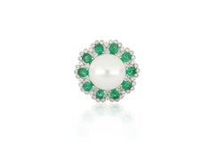 18K South Sea Pearl and Emerald Ring