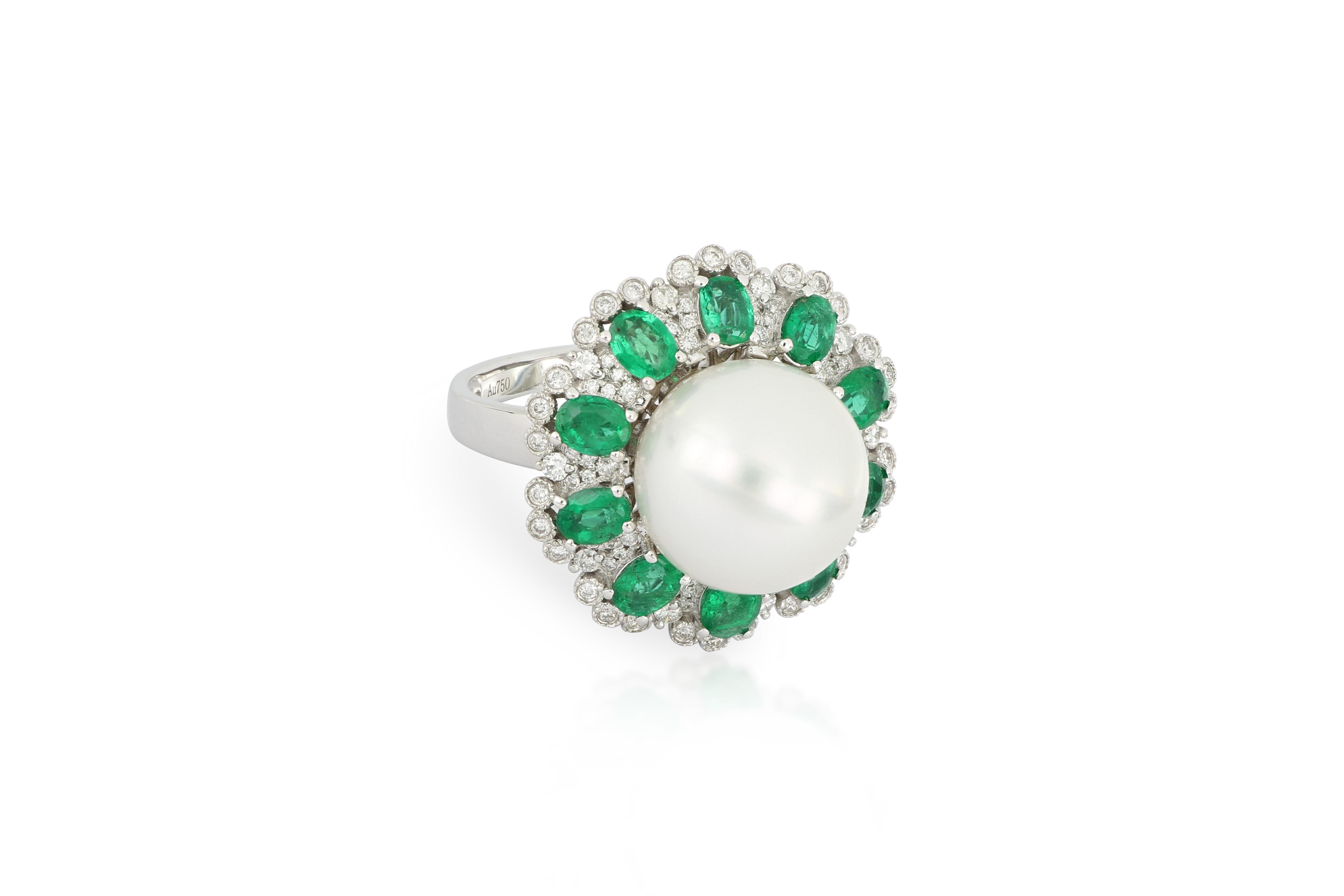 pearl and jade ring