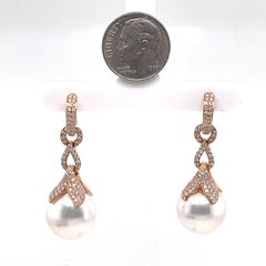 18K South Sea Pearl Drop and Hoop Detachable Earrings