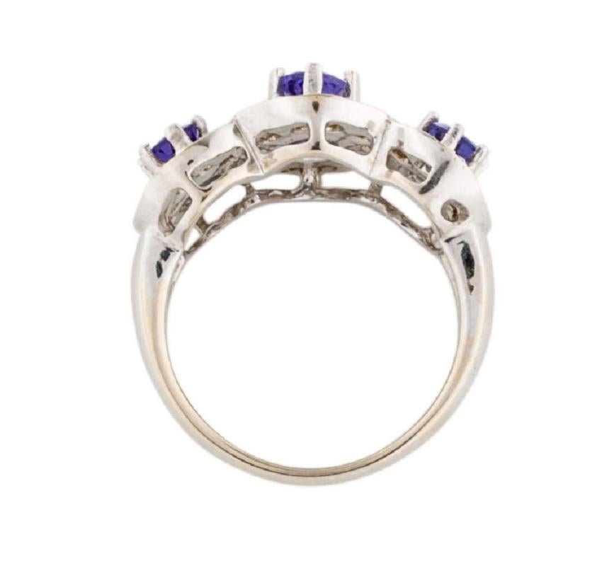 18k Spectacular Tanzanite Plus Diamond Cocktail Ring In New Condition For Sale In New York, NY