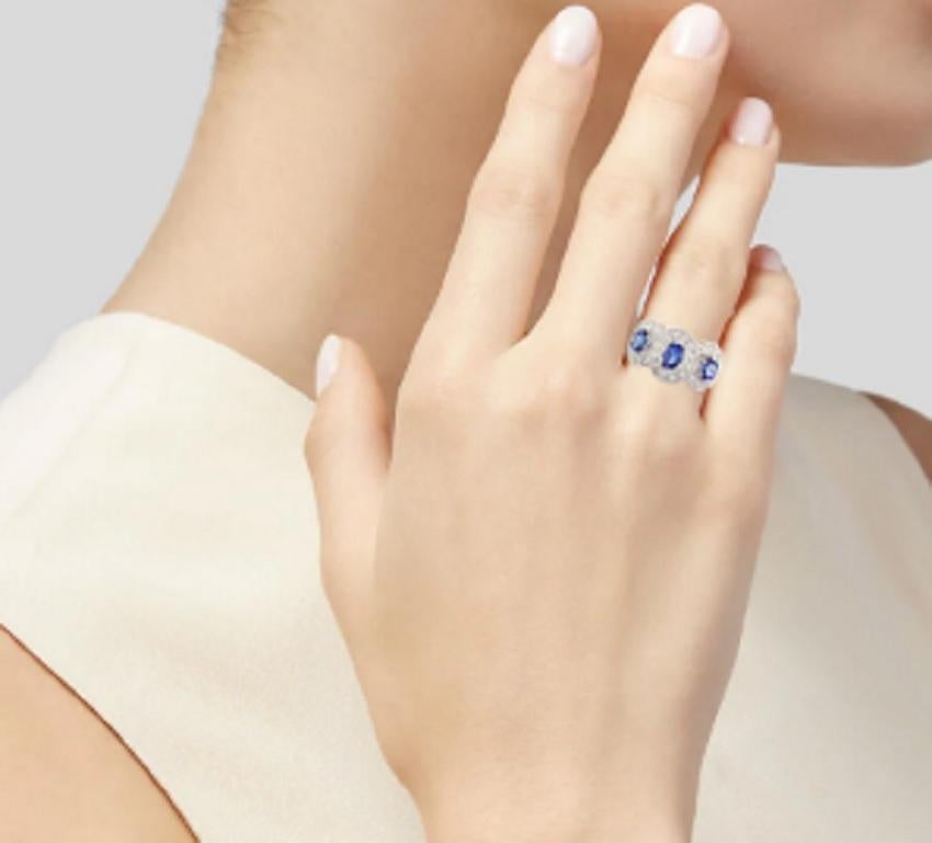 Women's 18k Spectacular Tanzanite Plus Diamond Cocktail Ring For Sale