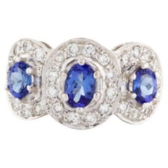 Spectaculaire bague cocktail en tanzanite et diamants 18 carats