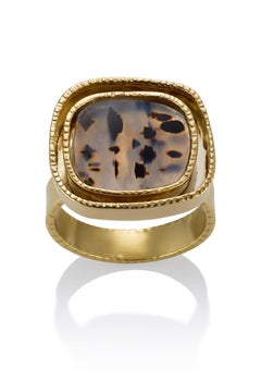 18K Spotted Agate Ring