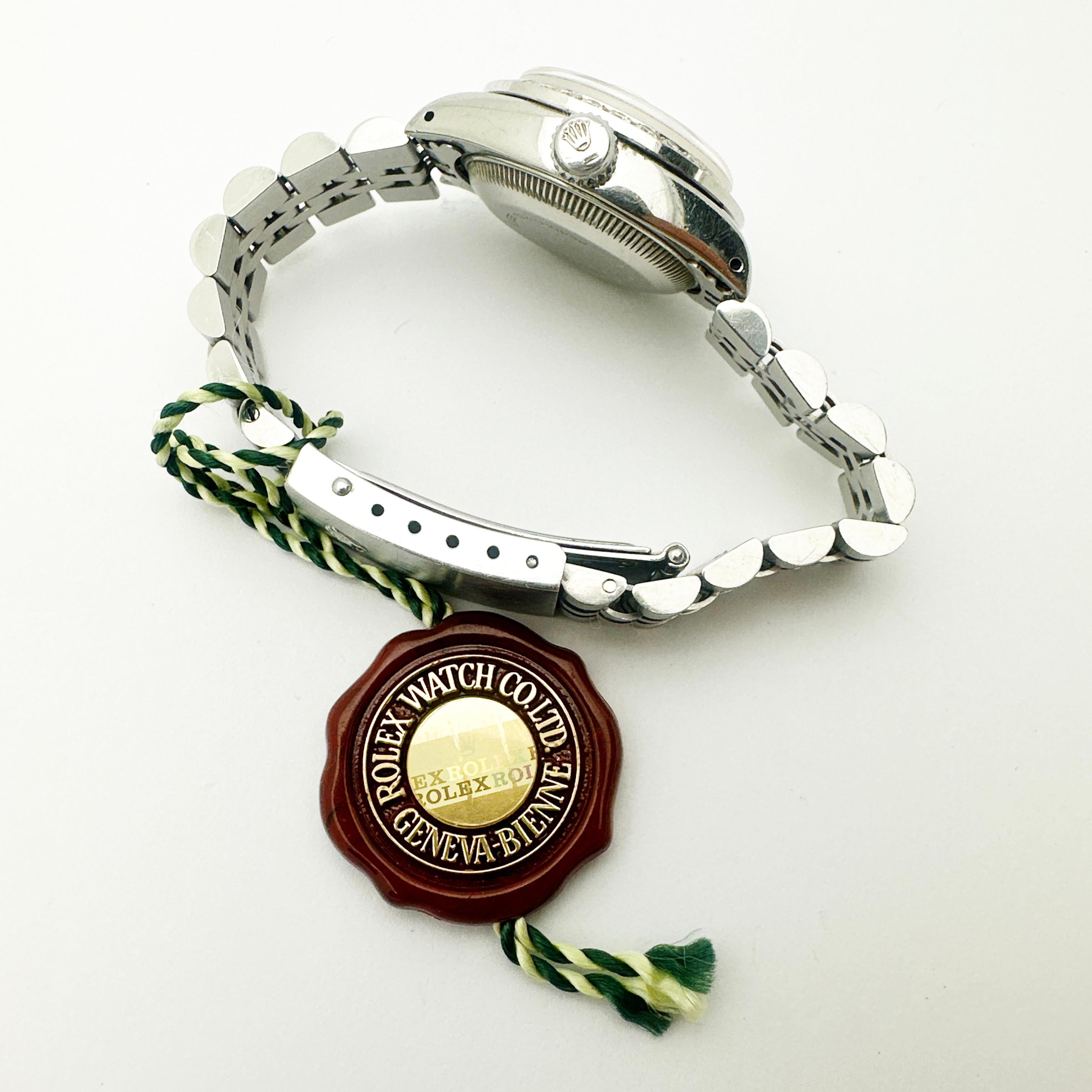 18k/SS ROLEX Oyster Perpetual Ladies Datejust w/ diamond bezel and dial In Good Condition In Victoria, BC