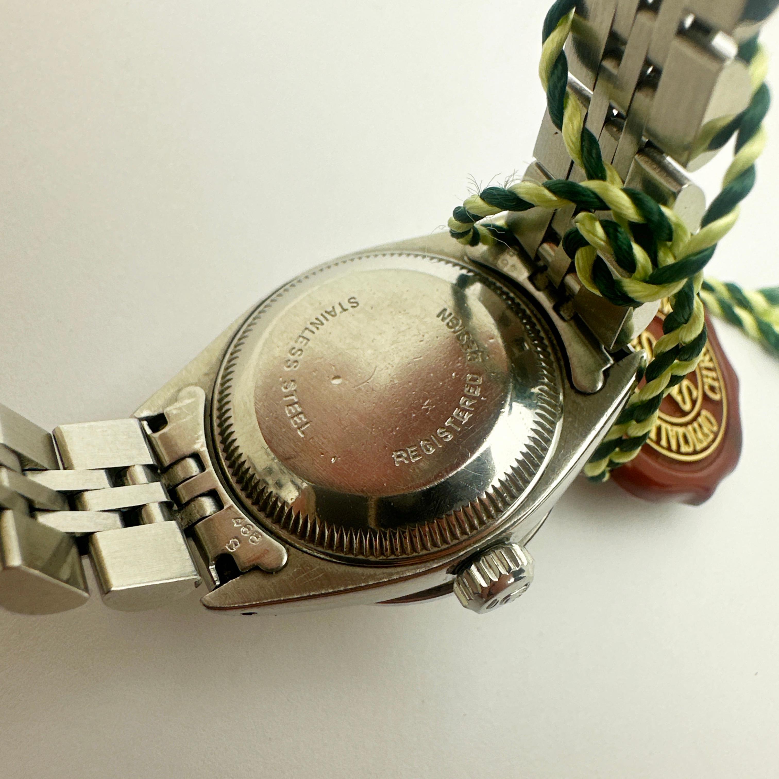18k/SS ROLEX Oyster Perpetual Ladies Datejust w/ diamond bezel and dial 3