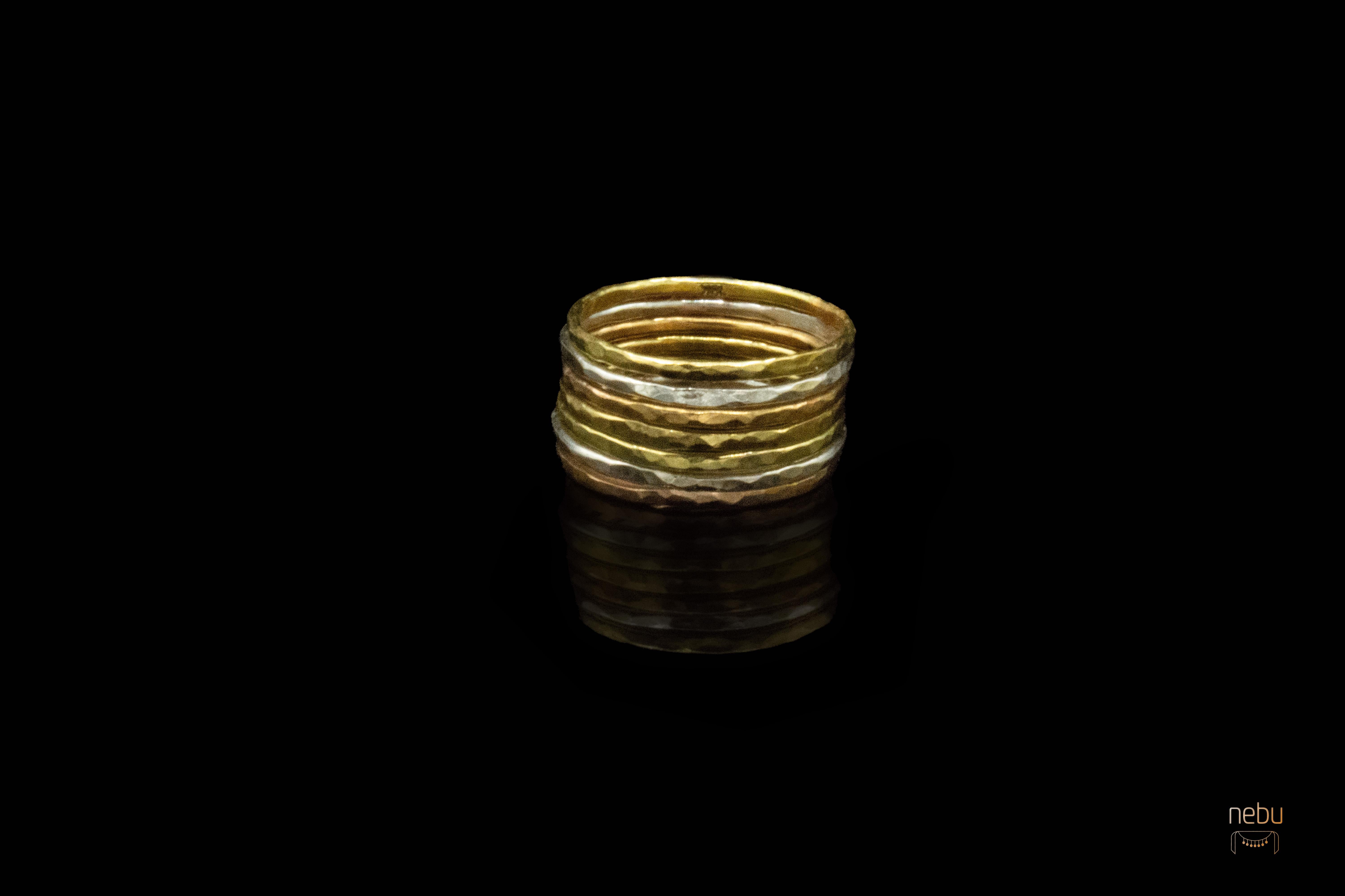 For Sale:  18K Stackable Ring Set 6