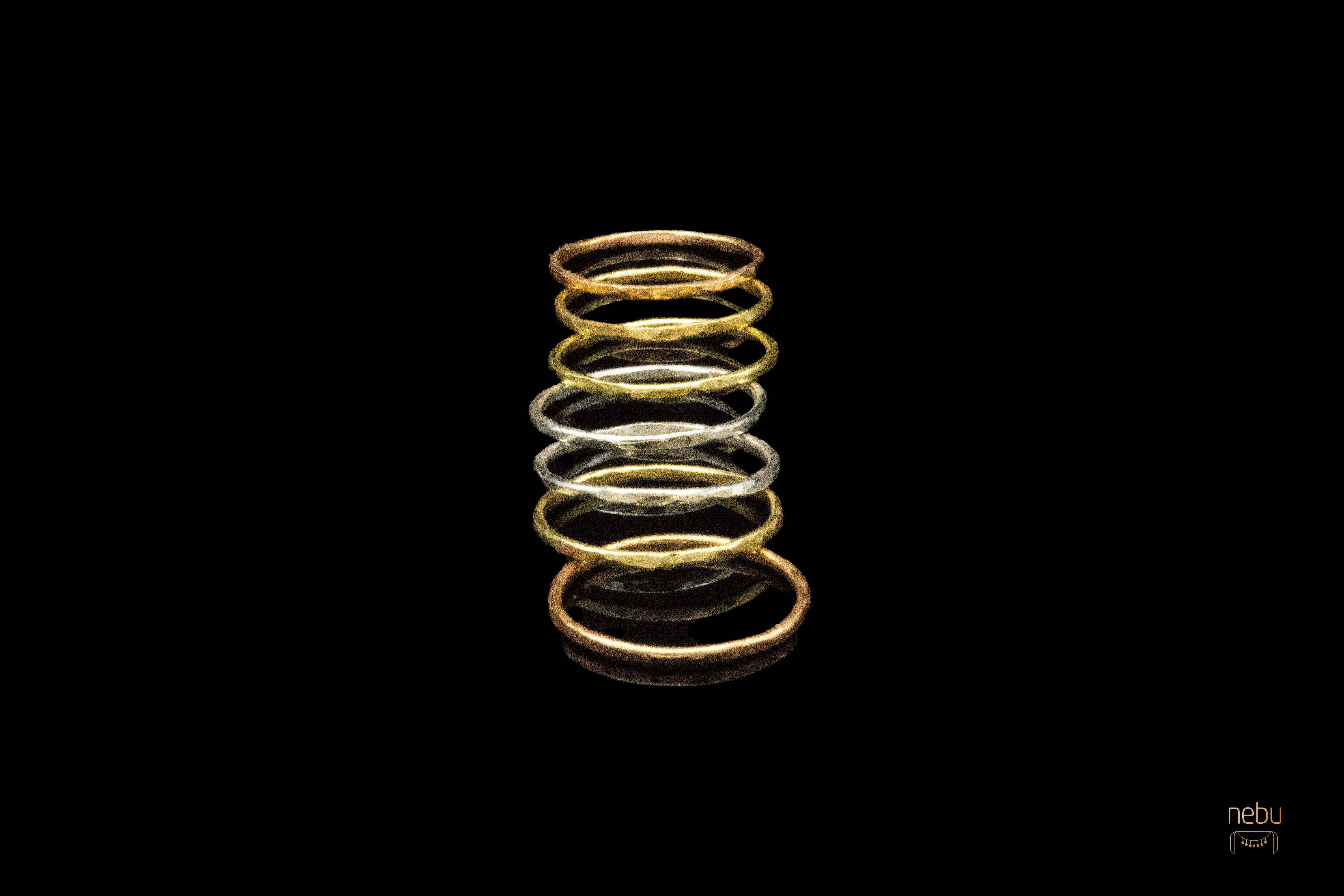 For Sale:  18K Stackable Ring Set 8