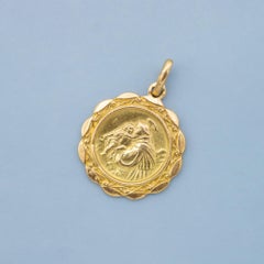 18k Staint Anthony - lost & found - solid yellow gold Saint pendant - Catholic