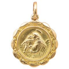San Antonio de 18 quilates - lost & found - colgante de oro amarillo macizo - católico