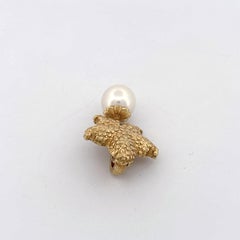18K Starfish Drop Pearl Pendant