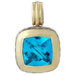 18k & sterling silver David Yurman Albion blue topaz enhancer pendant