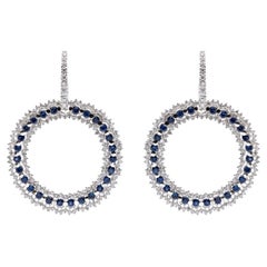 18k White Gold Versatile Sapphire and Diamond Pendant Earrings