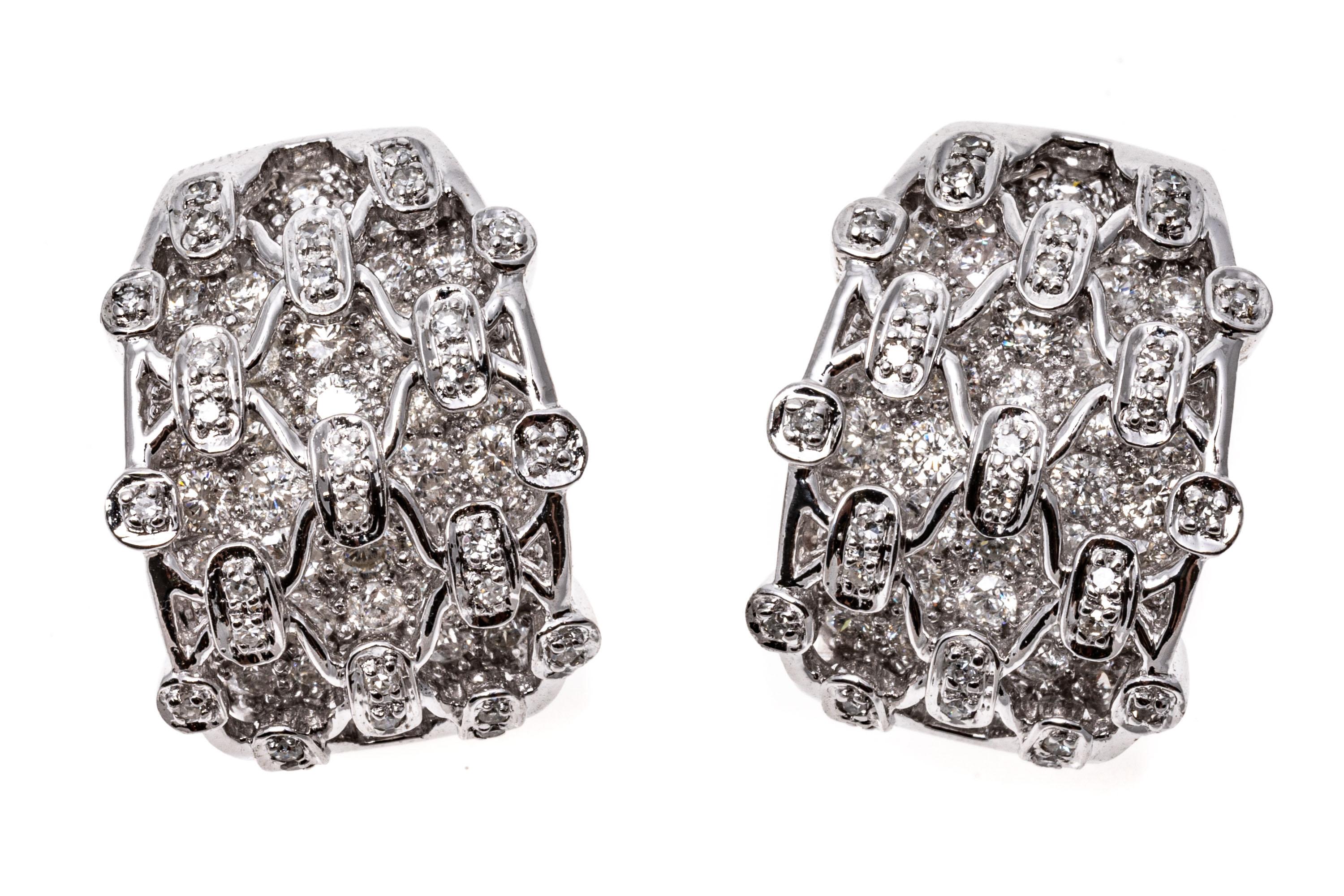 18K white gold earrings. These stunning and brilliant ultra wide  