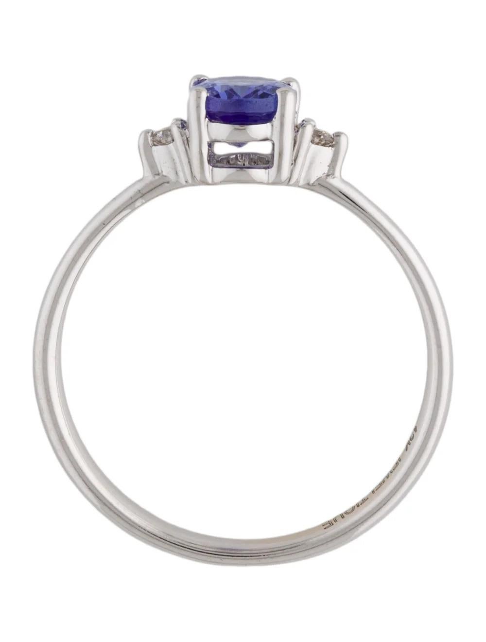 Women's 18K Tanzanite & Diamond Cocktail Ring - Size 6.75 - Stunning Design, Timeless For Sale