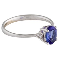 18K Tanzanite & Diamond Cocktail Ring - Size 6.75 - Stunning Design, Timeless