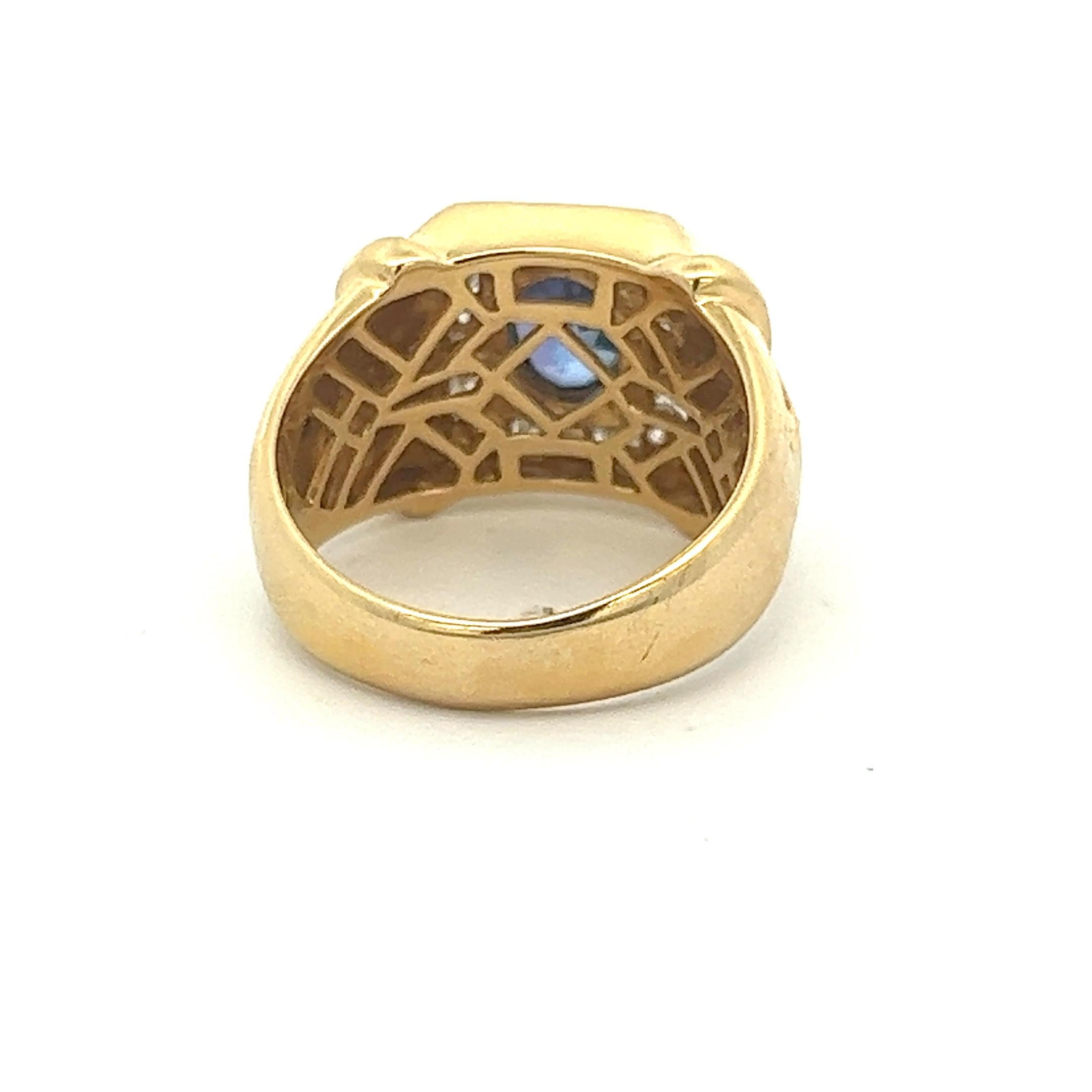 18k Tanzanite Diamond Ring In Excellent Condition For Sale In Austin, TX